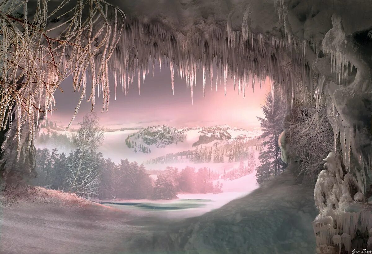 Картинка необычный зима. Зимние пейзажи Игоря Зенина.