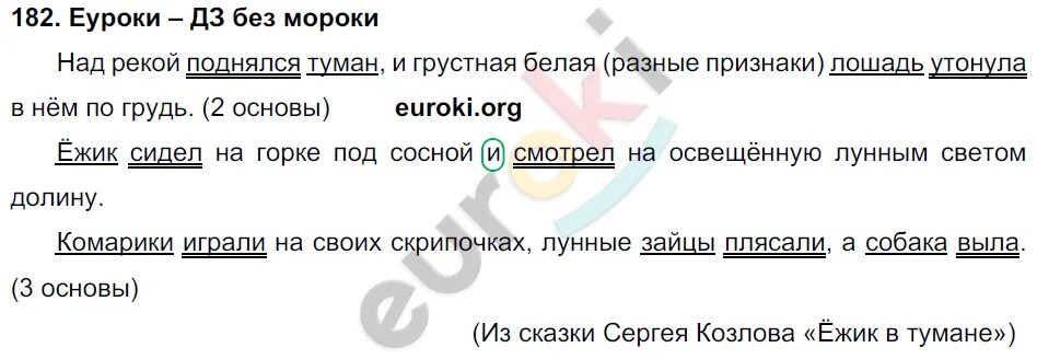 Над рекой поднялся туман текст. Ёжик сидел на Горке под сосной. Дополните предложения над лугом поднялся туман. Над рекой поднялся туман и грустная белая лошадь.