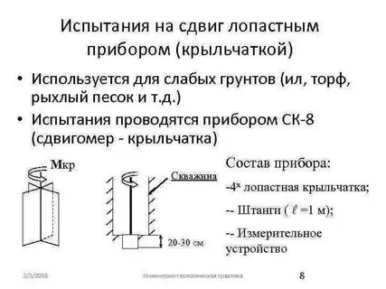 Сдвиг грунта испытания