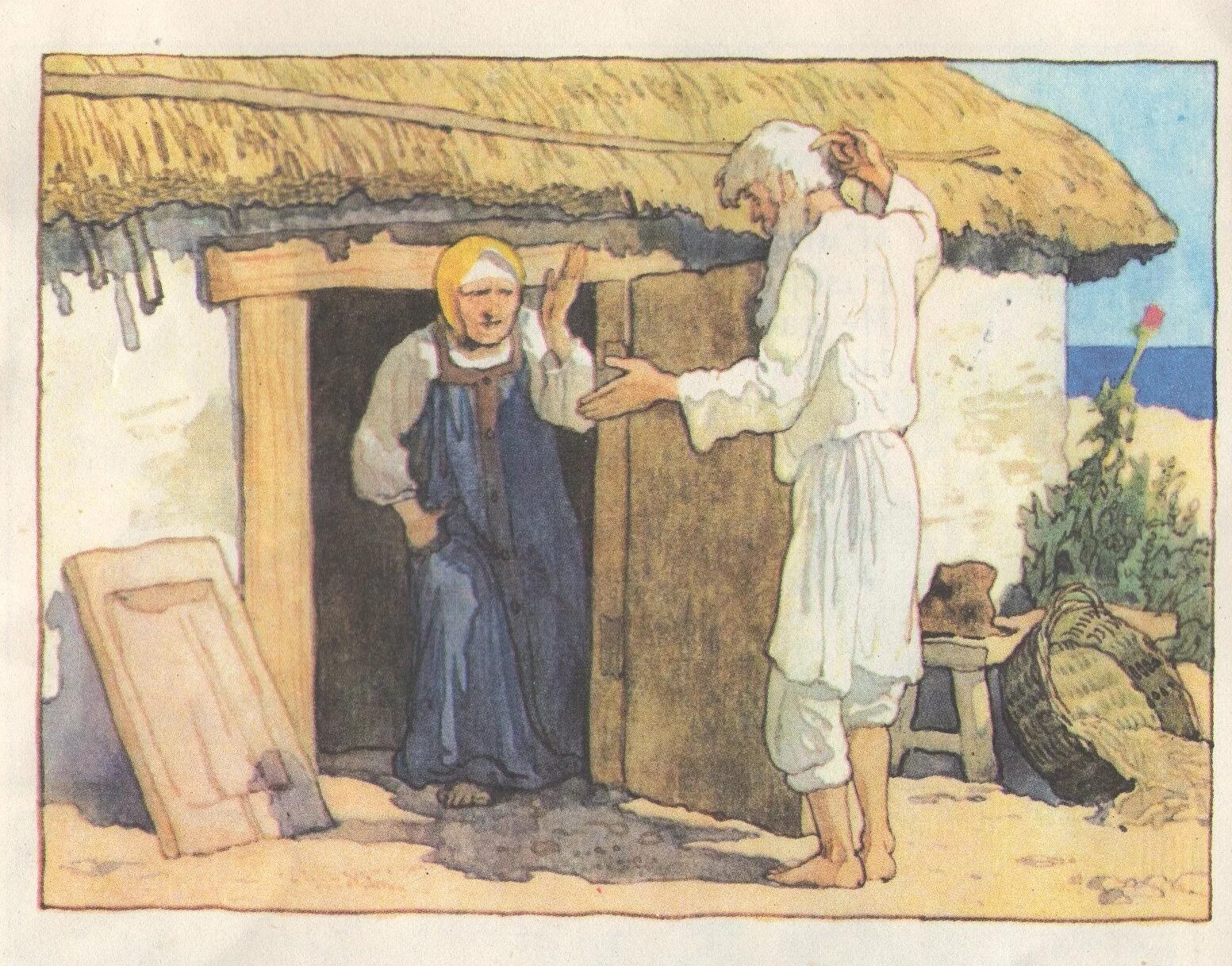 Старик и море пушкин. Золотая рыбка сказка художник дехтерев. дехтерев сказка о рыбаке и рыбке. сказка о рыбаке и рыбке иллюстрации дехтерев. старик и старуха золотая рыбка.