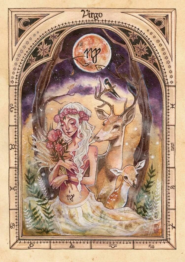 Таро зодиака Zodiac Tarot. Таро Дева. Карта Таро Дева. Дева знак зодиака арт Virgo. Virgo зодиак