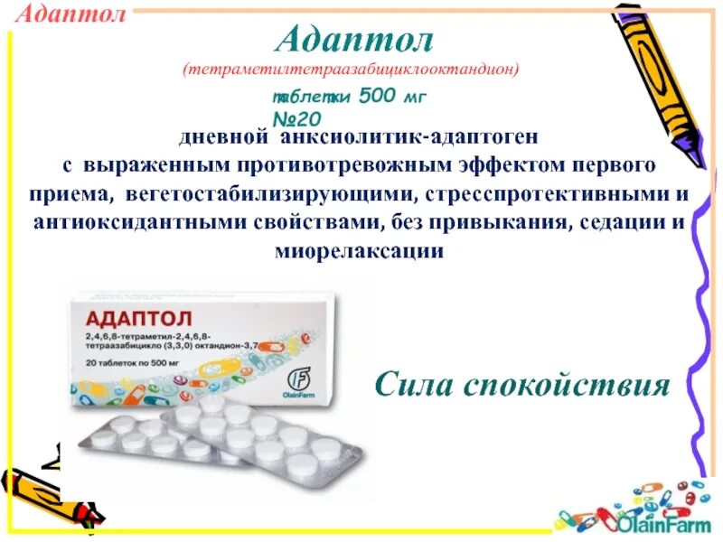 Сколько можно пить адаптол. Адаптол 250. анксиолитик адаптол.