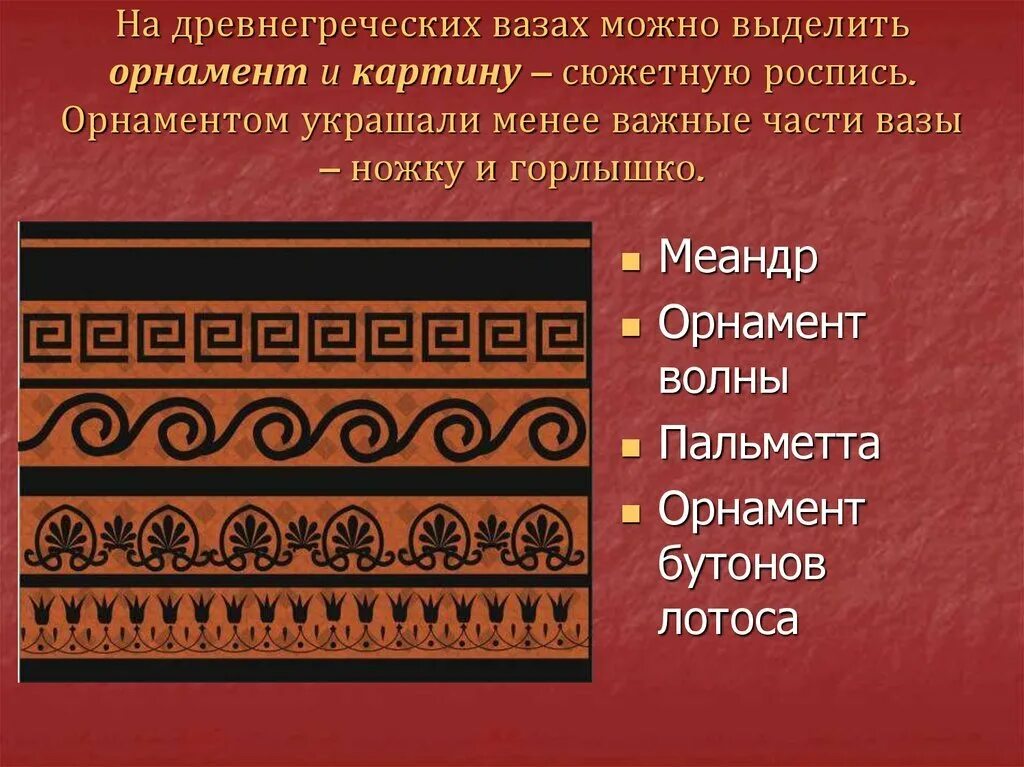 Назовите древнегреческого. Орнамент древней Греции - Меандр, Пальметта. Орнамент на вазе древней Греции Пальметта. Вазопись древней Греции орнаменты. Вазопись древней Греции орнаменты Меандр.