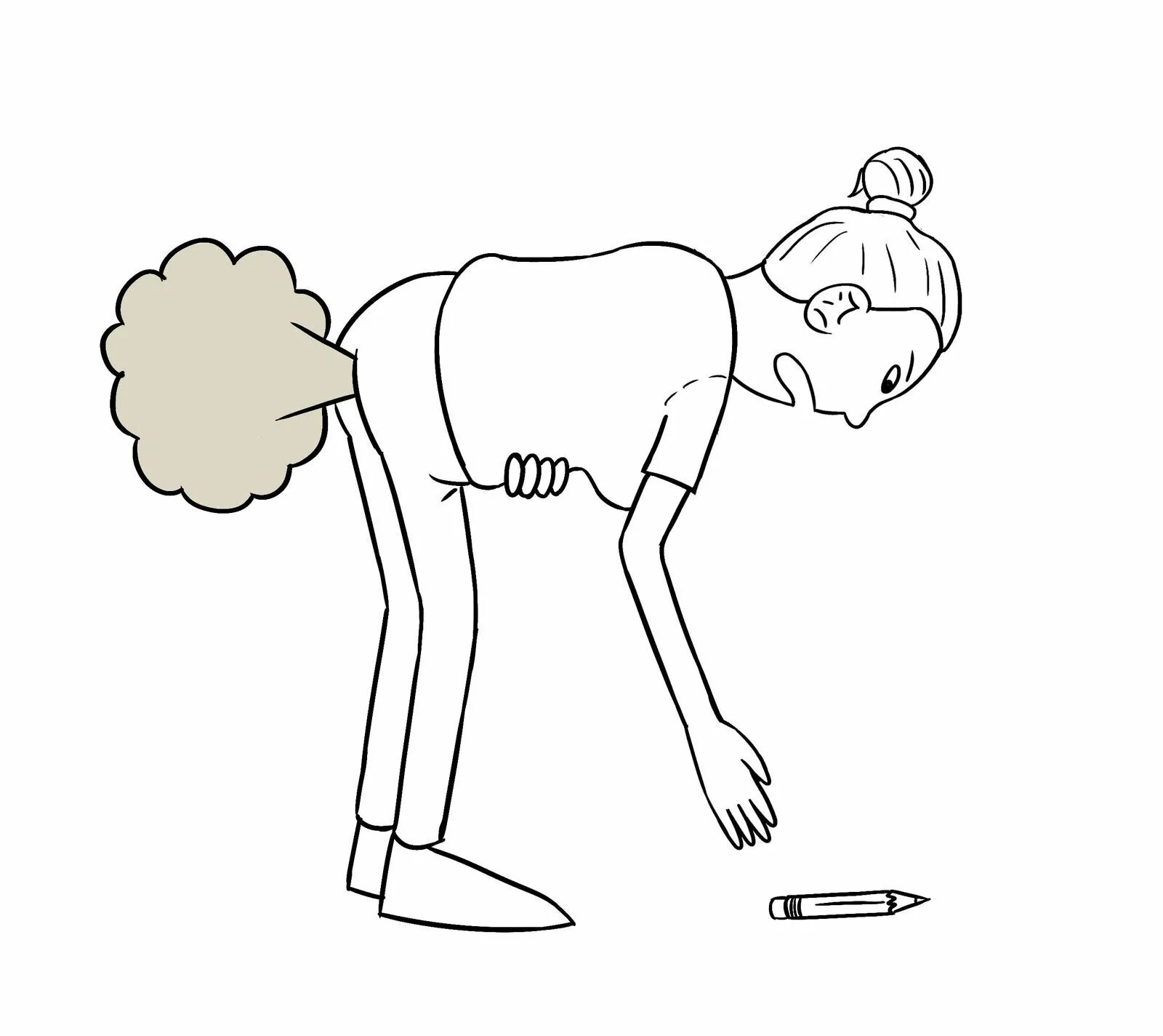 Bend down раскраска. Farting. Bend down. Bend down cartoon picture.