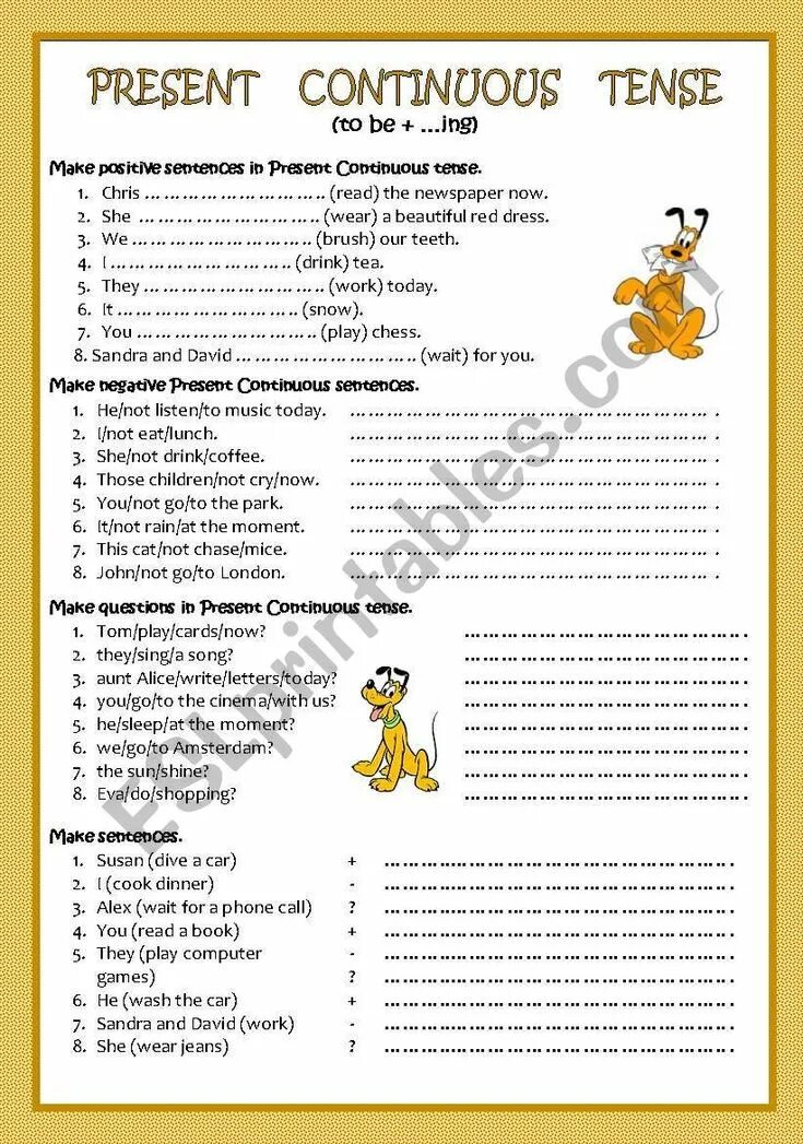 Present continuous negative sentences. Negative sentences in simple past worksheets for kids.