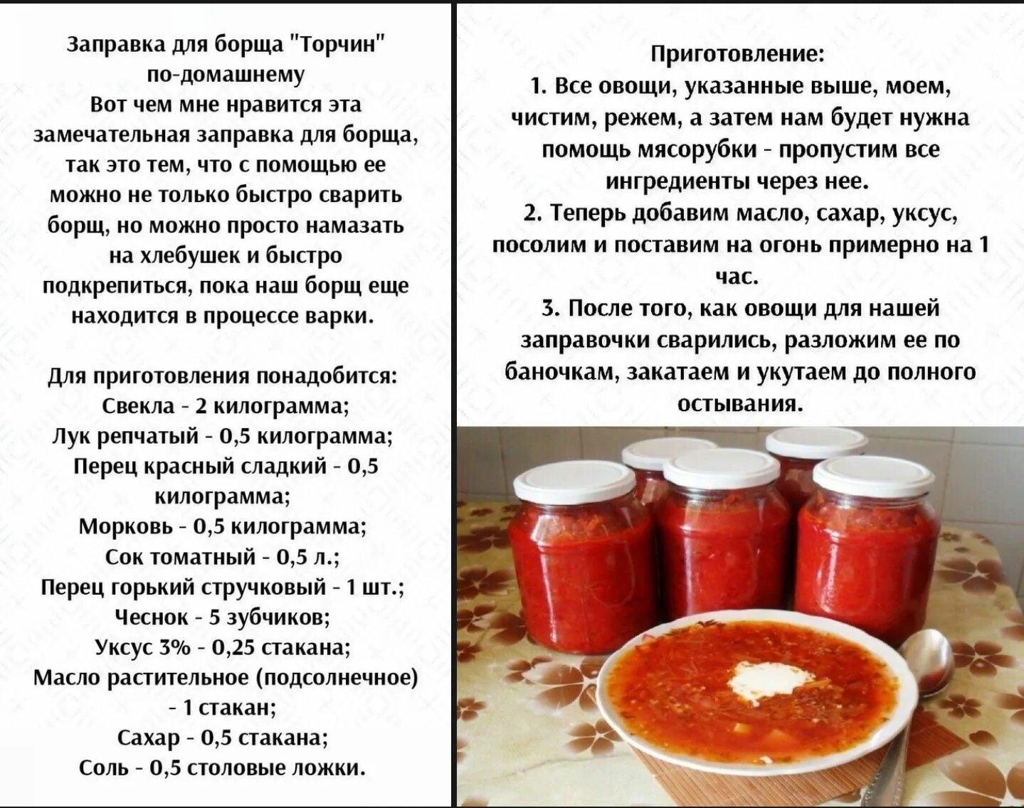 Рецепт заправки борща с капустой. Рецепт заправки борща с капустой