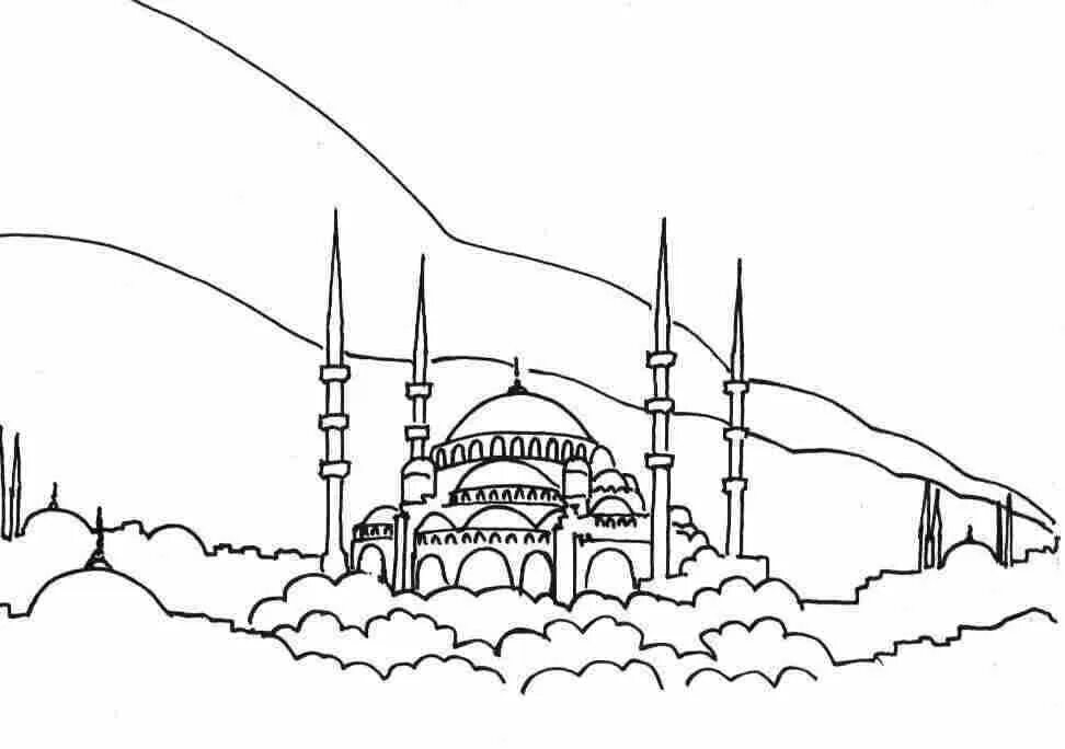 Рисунок на уразу. Раскраска мечеть сердце Чечни. Мечеть сердце Чечни вектор. Мечеть раскраска. Мечеть рисунок.
