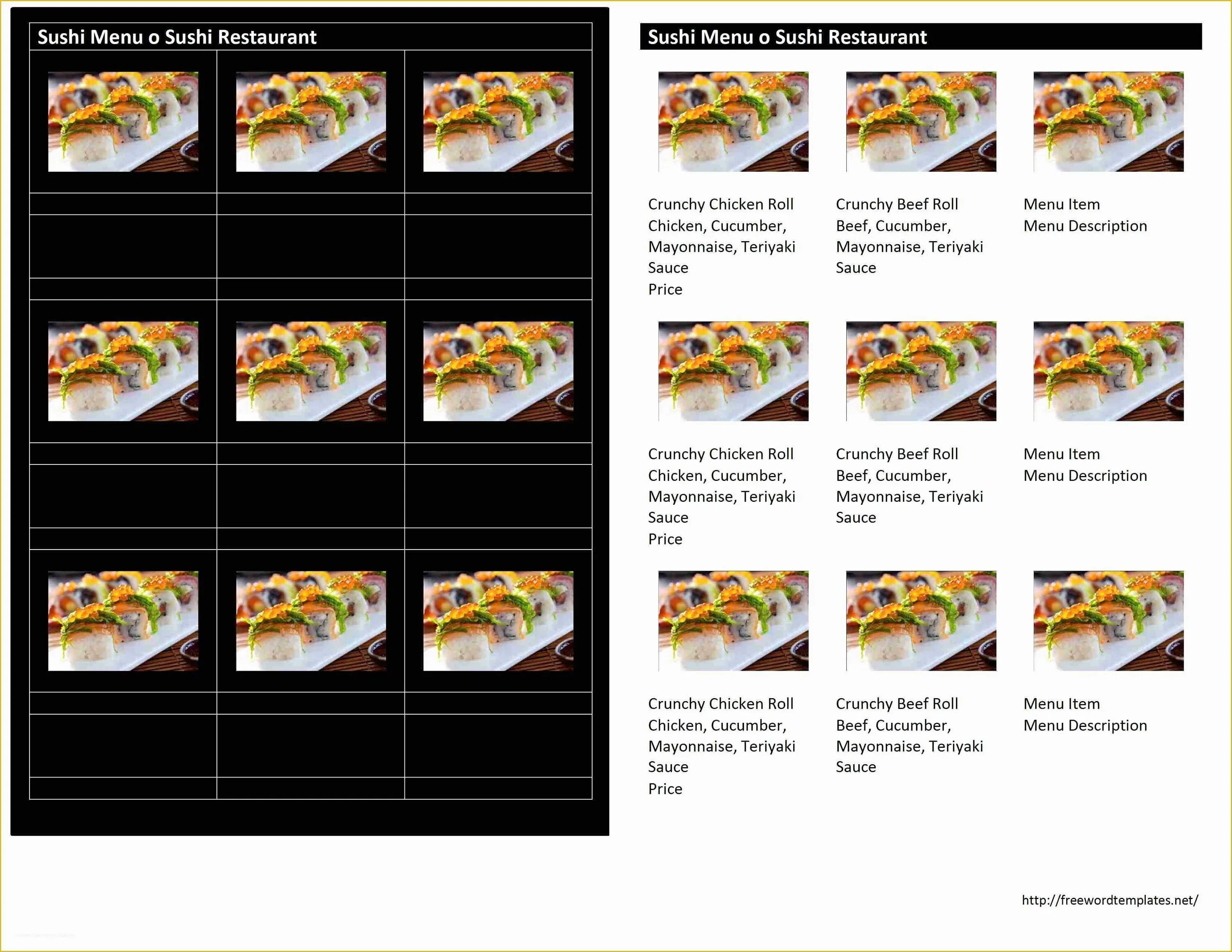 Menu description