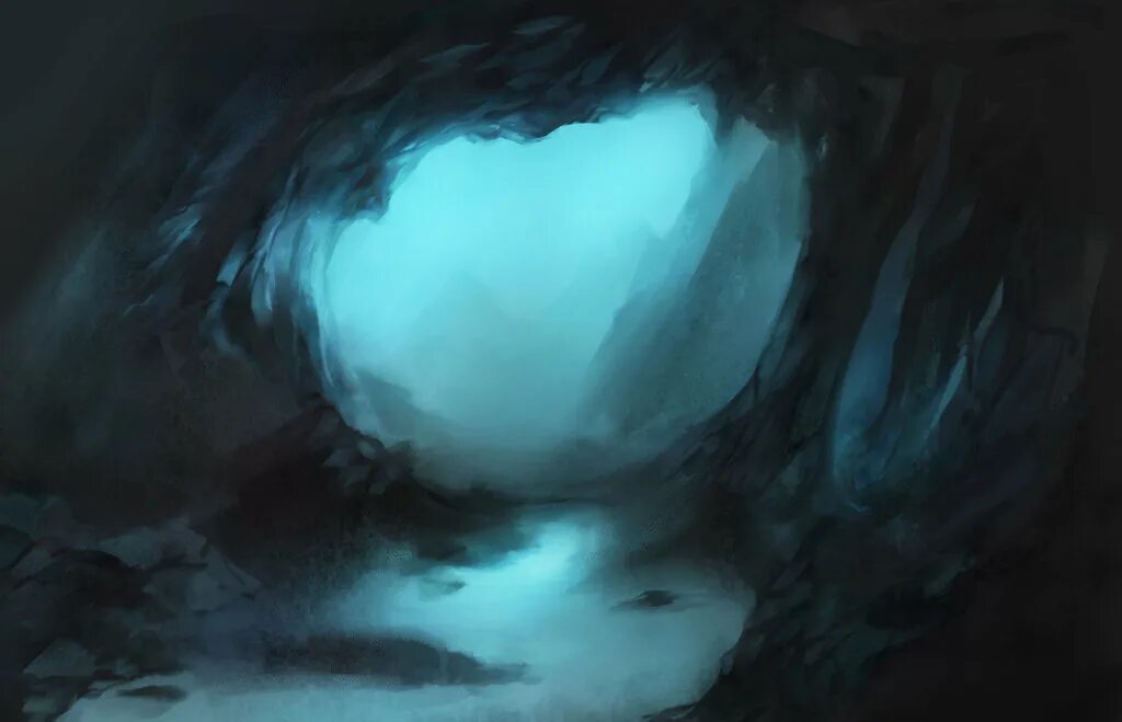 Пещера фэнтези. Пещеры арты. Туман в пещере.