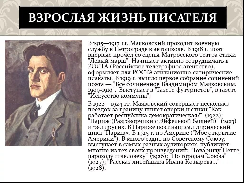 Доклад на тему маяковский. Владимирович Владимирович Маяковский. Владимира Владимировича Маяковского доклад. Краткая биография Маяковского. Маяковский презентация.