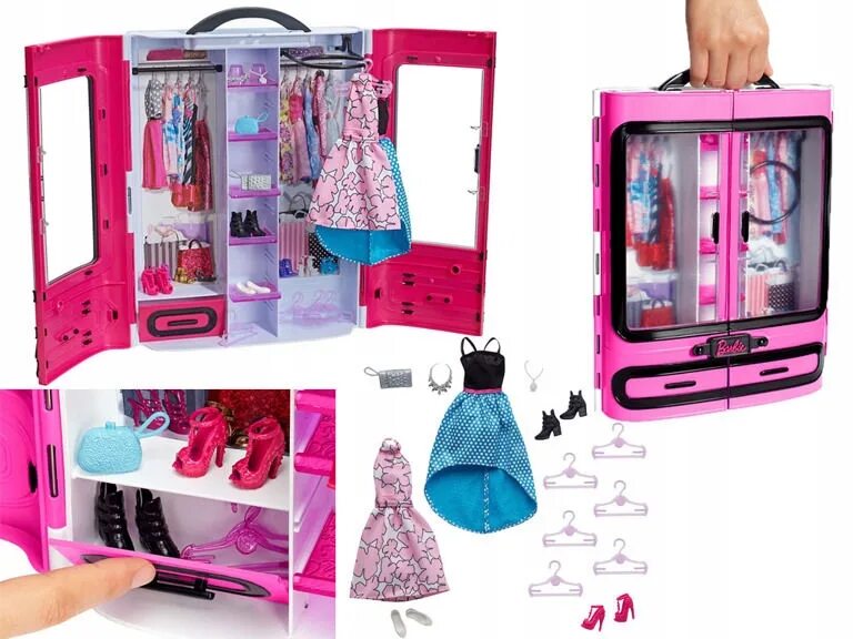 Mattel dmt57. Шкаф для одежды, Barbie Mattel 17222663. Шкаф для Барби Mattel. Кукла Барби с гардеробом.