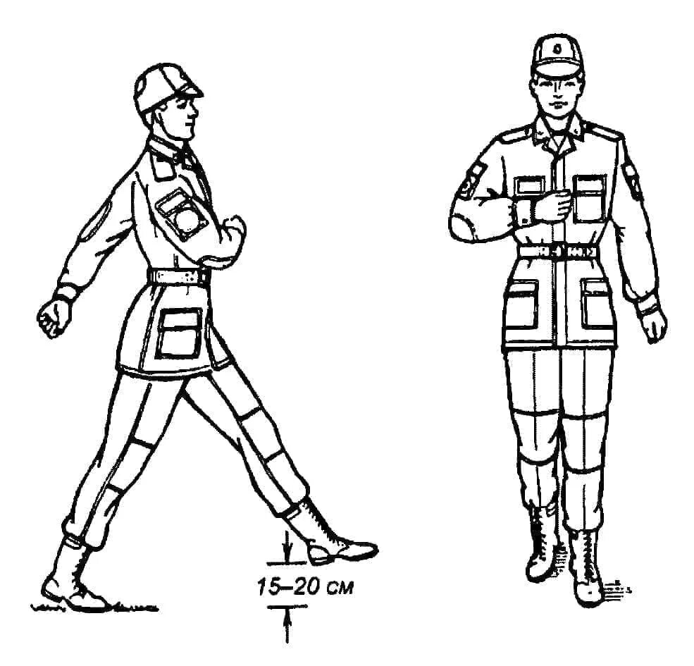 Строевая подготовка движение строевым шагом. Строевой устав вс РФ строевые приёмы с оружием. Строевые приемы и движение без оружия. Строевые приемы на месте. Строевой и походный шаг