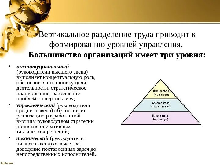 Руководители первого уровня. Вертикальное Разделение труда. Разделение труда в организации. Уровни управления в менеджменте. Горизонтальное и вертикальное Разделение труда в организации.