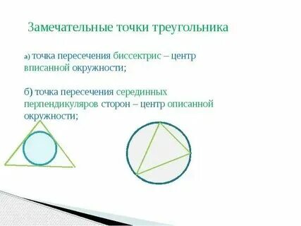 Центр описанной окружности пересечение медиан