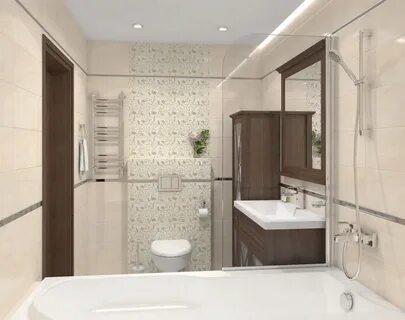 Плитка в ванну бежевого цвета
