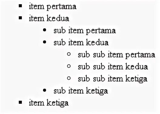 Sub item. Sub item