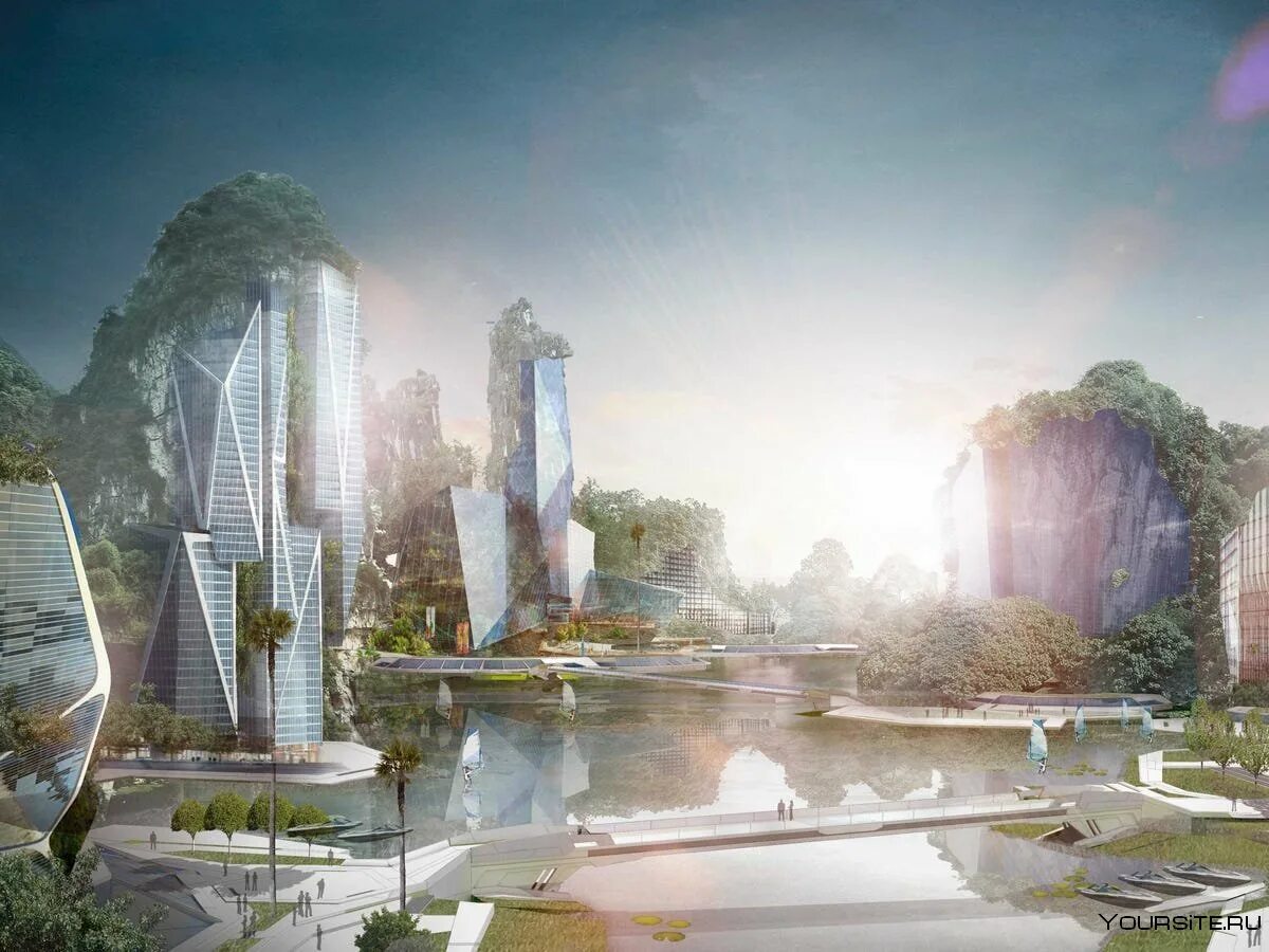 Future 15. Город Shan Shui, Китай. Город будущего. Футуристический город. Архитектура будущего.