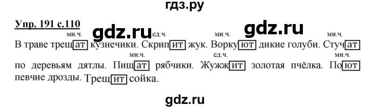 Русский язык 3 класс 2 часть упражнение 191.