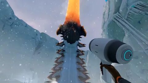 Огромный снежный червь в Subnautica: Below Zero обновление Ice Worm.