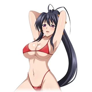 akeno himejima, high school dxd, highres, pose, 1girls, armpits, arms behin...