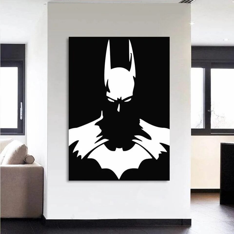 Панно на стену с Бэтменом. Бэтмен стилизованный. Картины в стиле Бэтмена. Принты Бэтмен. White batman