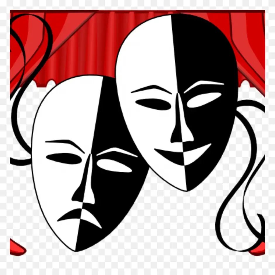 Театральные маски. Театральные маски черно белые. Театральные маски красно белые. Маски символ театра