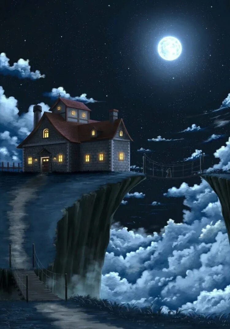Спокойной ночи красивая зимняя ночь. Сказочная ночь. Сказочные домики ночью. Сказочный ночной пейзаж. Волшебный ночной пейзаж.