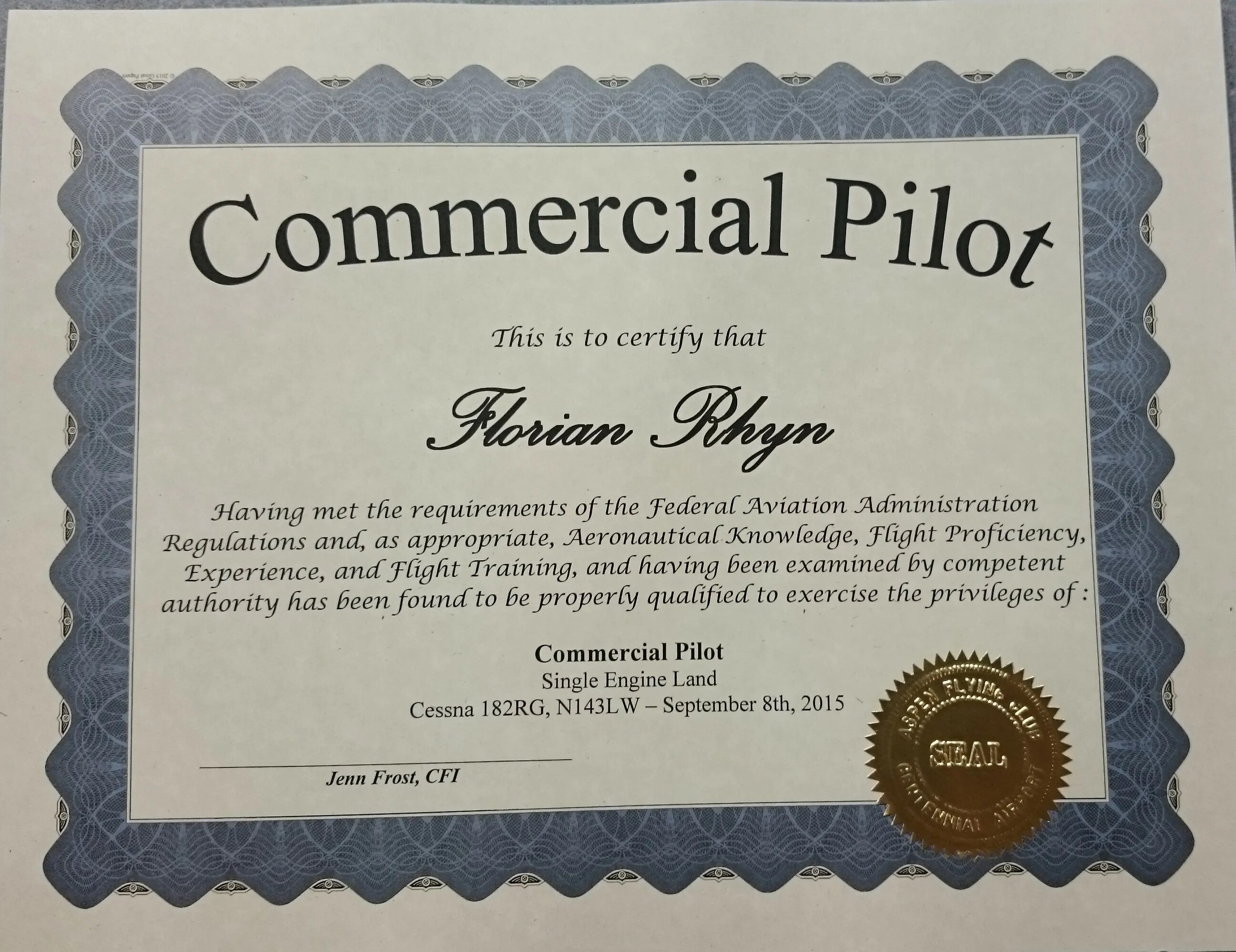 Commercial license. Commercial Pilot License. Свидетельство коммерческого пилота. Сертификат пилота. FAA Certification.