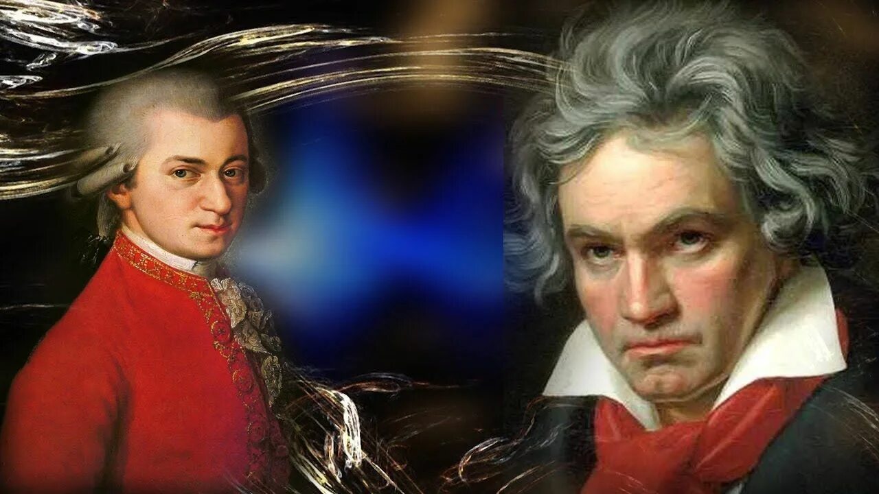 Моцарт и бетховен слушать. Бетховен против Моцарта. Гайдн Моцарт Бетховен.
