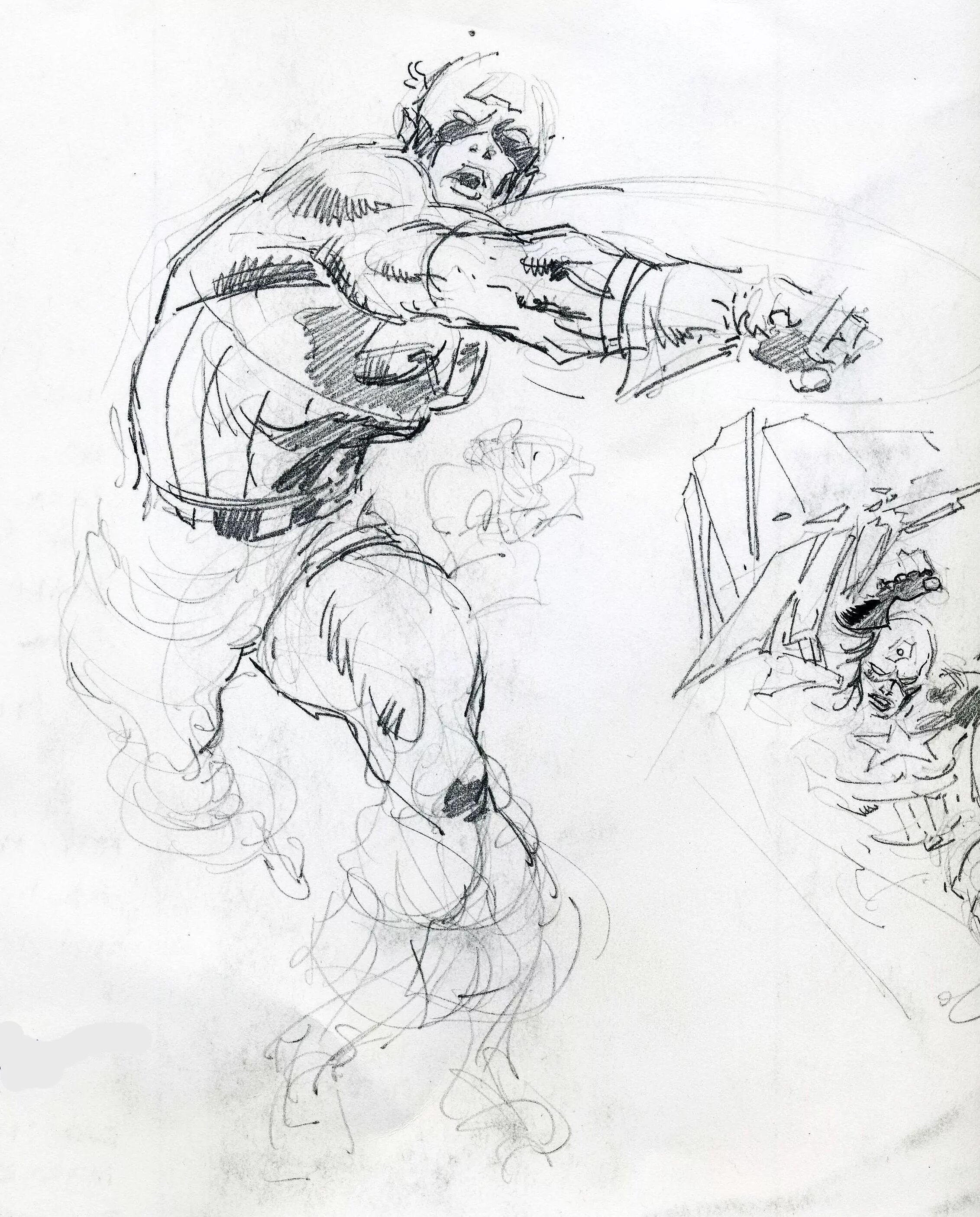 John Buscema. John Buscema artist. Наброски комиксов. Эскиз комикса. Комикс над которым работает скетч тернер