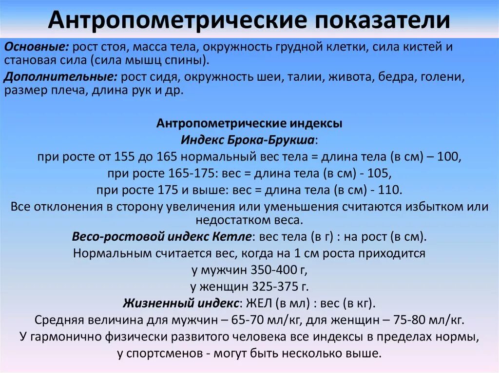 Коэффициент дол. Антропометрические показатели. Основные показатели антропометрии. Назовите основные антропометрические показатели:. Какие показатели относятся к антропометрическим данным.