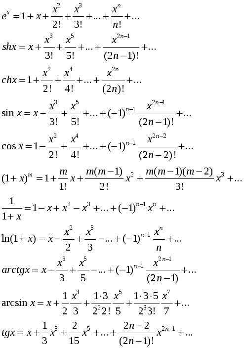 Разложение функции в степенной ряд таблица. Разложение функций в степенной ряд. Ряд Тейлора. Ряд Маклорена. Таблица разложения функций в степенные ряды. Разложение степенной функции в ряд Маклорена. Экспонента тейлор