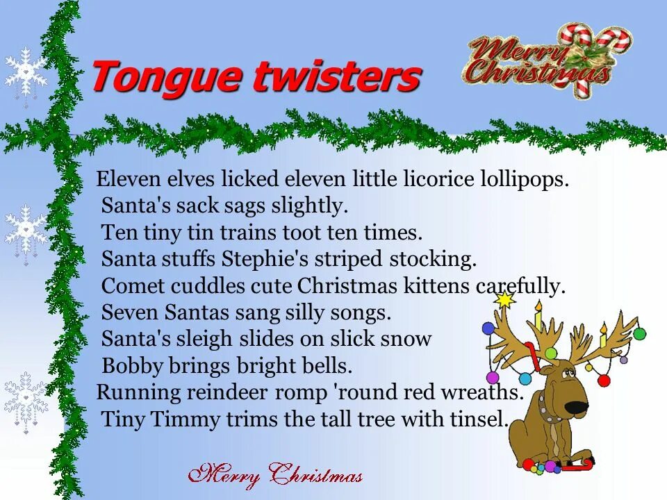Английский про рождество. Рождественские скороговорки на английском. Christmas tongue Twisters. Tongue Twisters Новогодняя. Скороговорки про новый го.