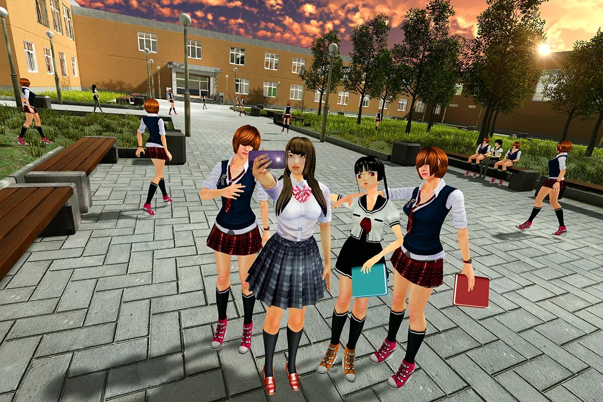 Download school. Хай скул гёрл симулятор. School girl симулятор. Мидорин скул гёрл симулятор. Японские игры для девочек.