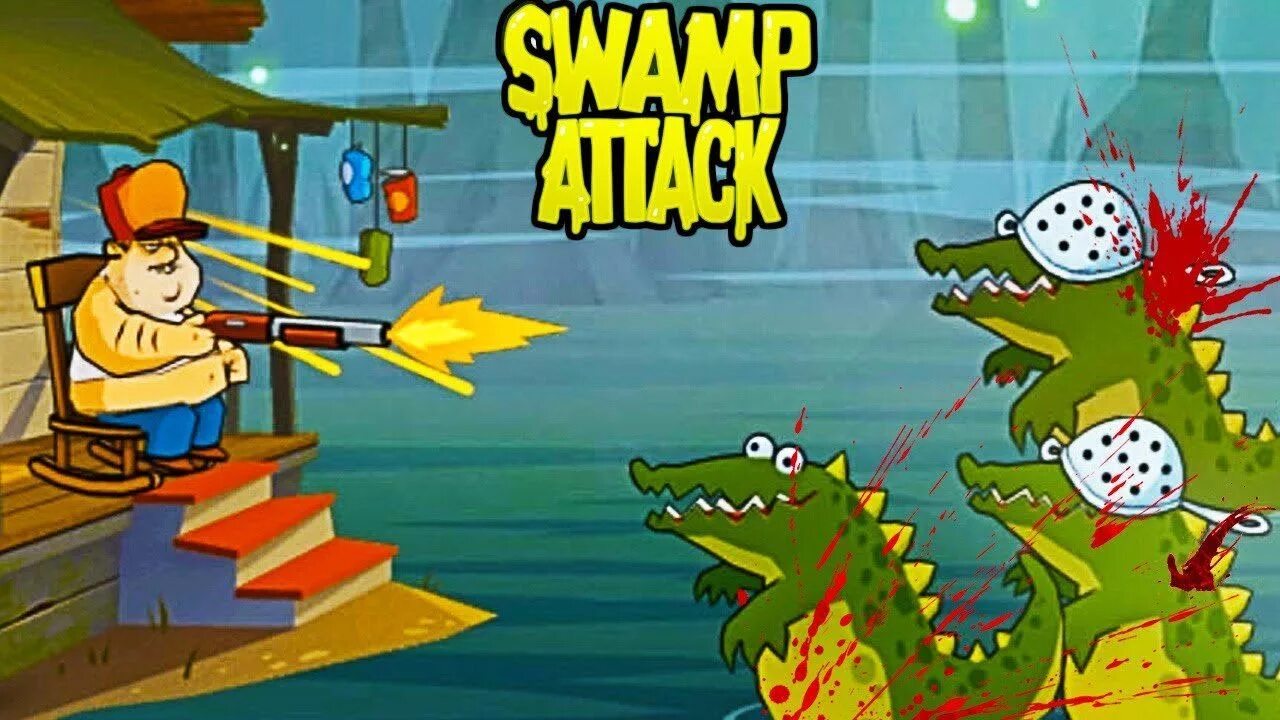 Свамп атак монстры. Болотный монстр Свамп атак. Игра Swamp Attack. Игра про охотника на болоте. Игра крокодилы на болоте