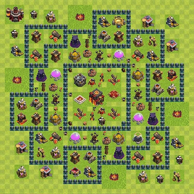 Clash of clans защита. Расстановка в клэш оф кланс 10 ратуша. 10 Ратуша в Clash of Clans. Планировка клэш оф кланс 10 ратуша. База для 10 ратуши Clash of Clans.