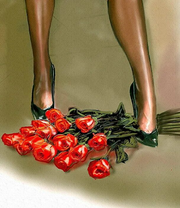 Не всегда пускает. Цветы к ногам женщины. Цветы к ногам любимой женщины. Розы у ног женщины.