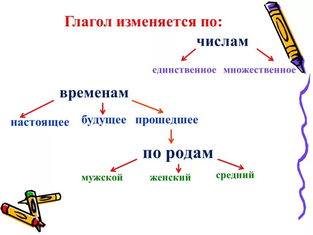 Глагол прошедшего времени изменяется ответ