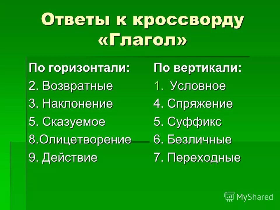 Непостоянные признаки глагола 5