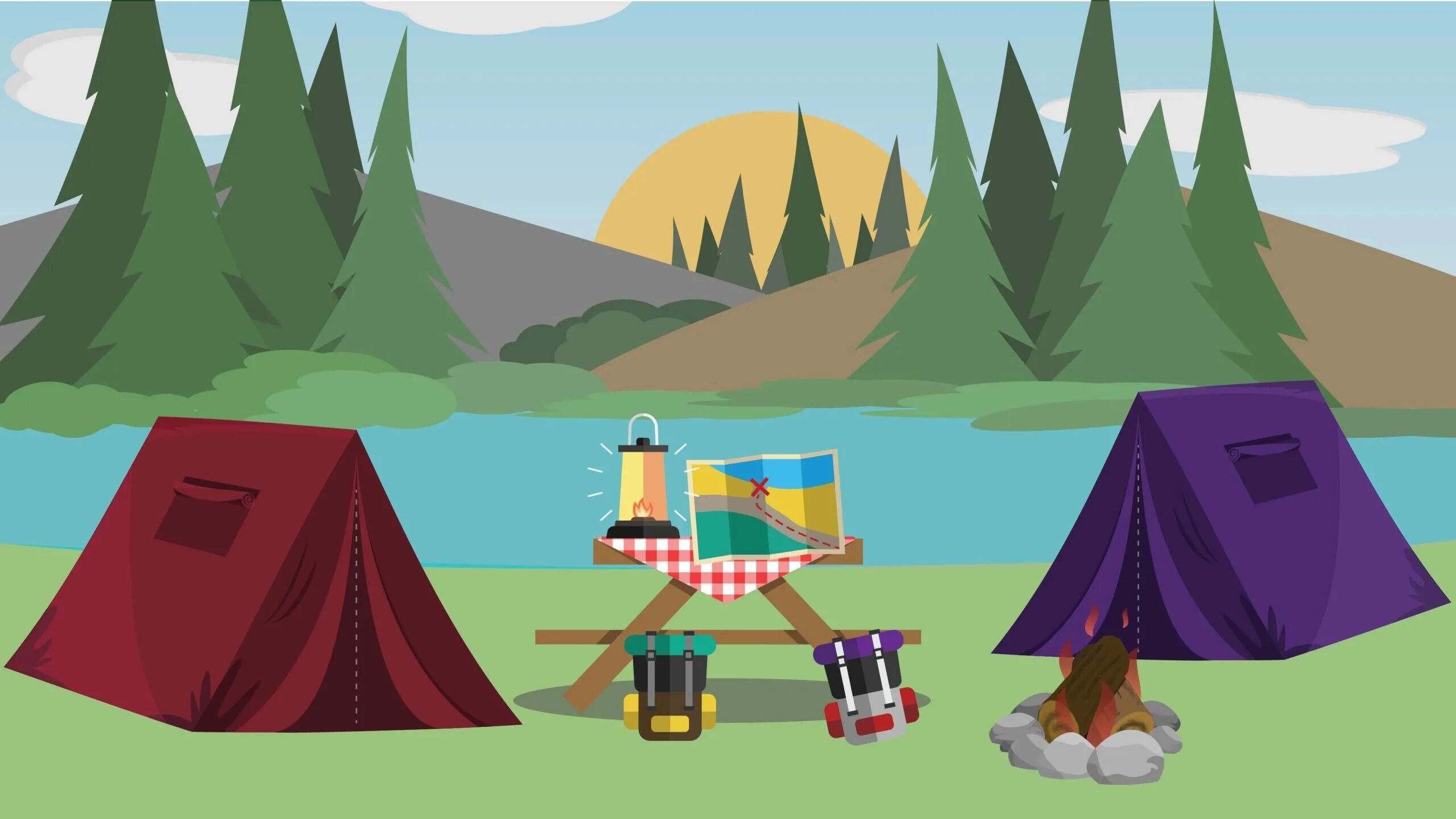 Camp klgd. Флаг для кемпинга. Кемпинг мультяшный. Обои на рабочий стол кемпинг. Camping вектор.