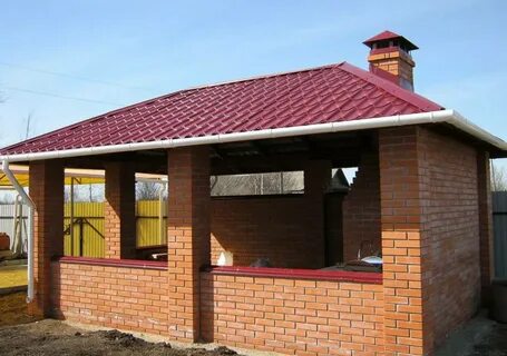 Строительство беседки из кирпича