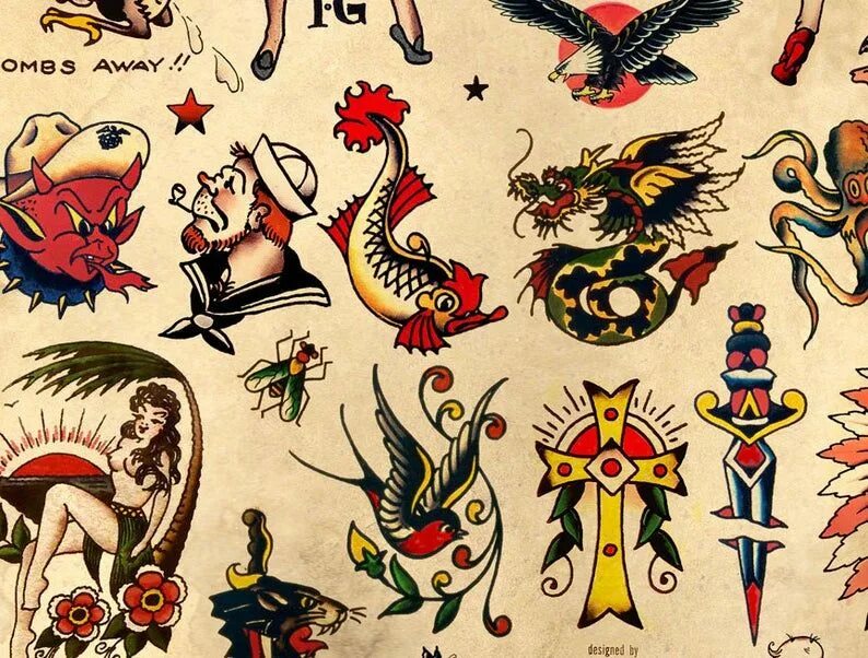 Pin by Test My Tatt on American Traditional Torso tattoos, Traditional tattoo sl