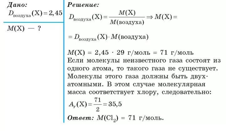 Относительная плотность газа в химии задачи. Формула для вычисления относительной плотности газа. Плотность газа химия 8 класс. Как найти относительную плотность газов. Молярная масса хлора cl2