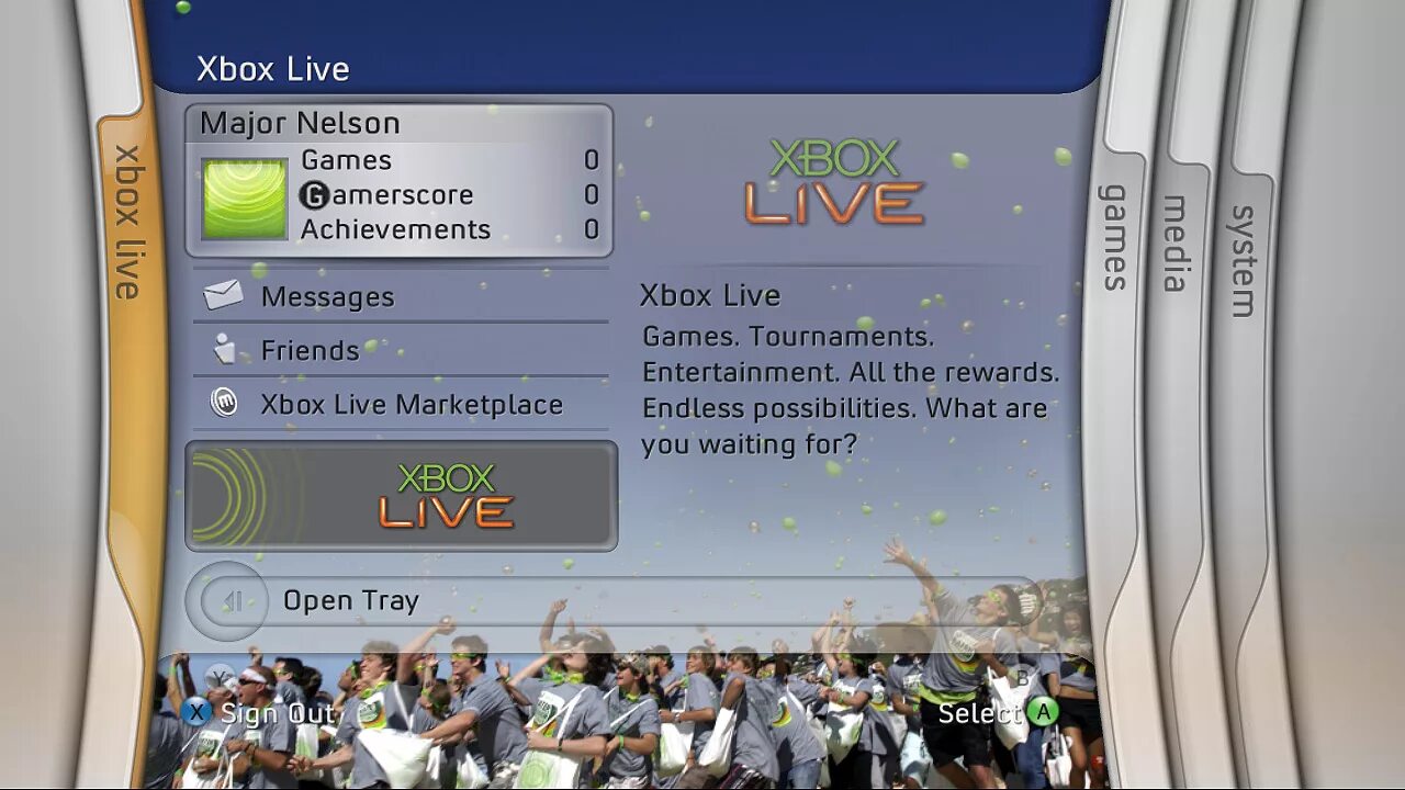 Xbox Live Xbox 360. Xbox 360 2005. Интерфейс хбокс 360. Xbox 360 2005 dashboard. Друзья хбокс