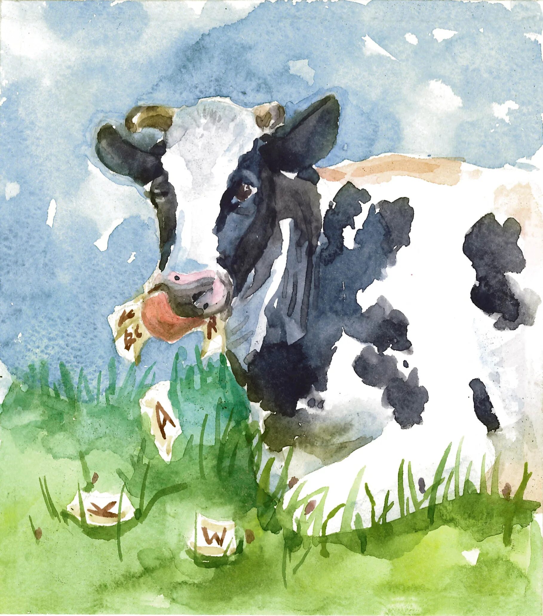 Коровка буренка. Ушинский бодливая корова. Потоцкая Лимонадная корова. Корова акварелью. Корова рисунок.