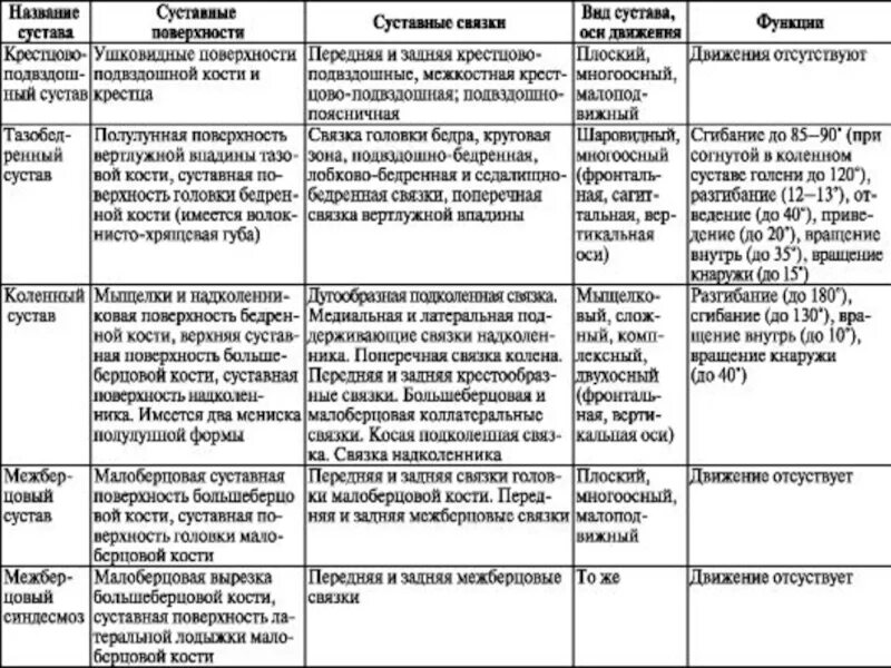 Функции нижних конечностей. Соединения костей нижней конечности таблица. Описание суставов нижних конечностей таблица. Суставы верхней конечности таблица. Суставы свободной верхней конечности таблица.