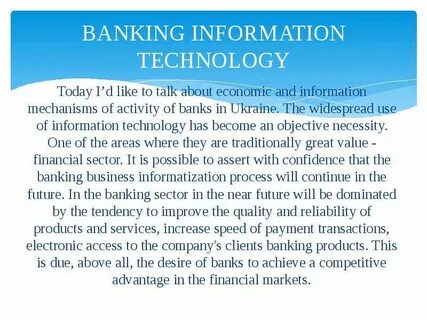 Banking information