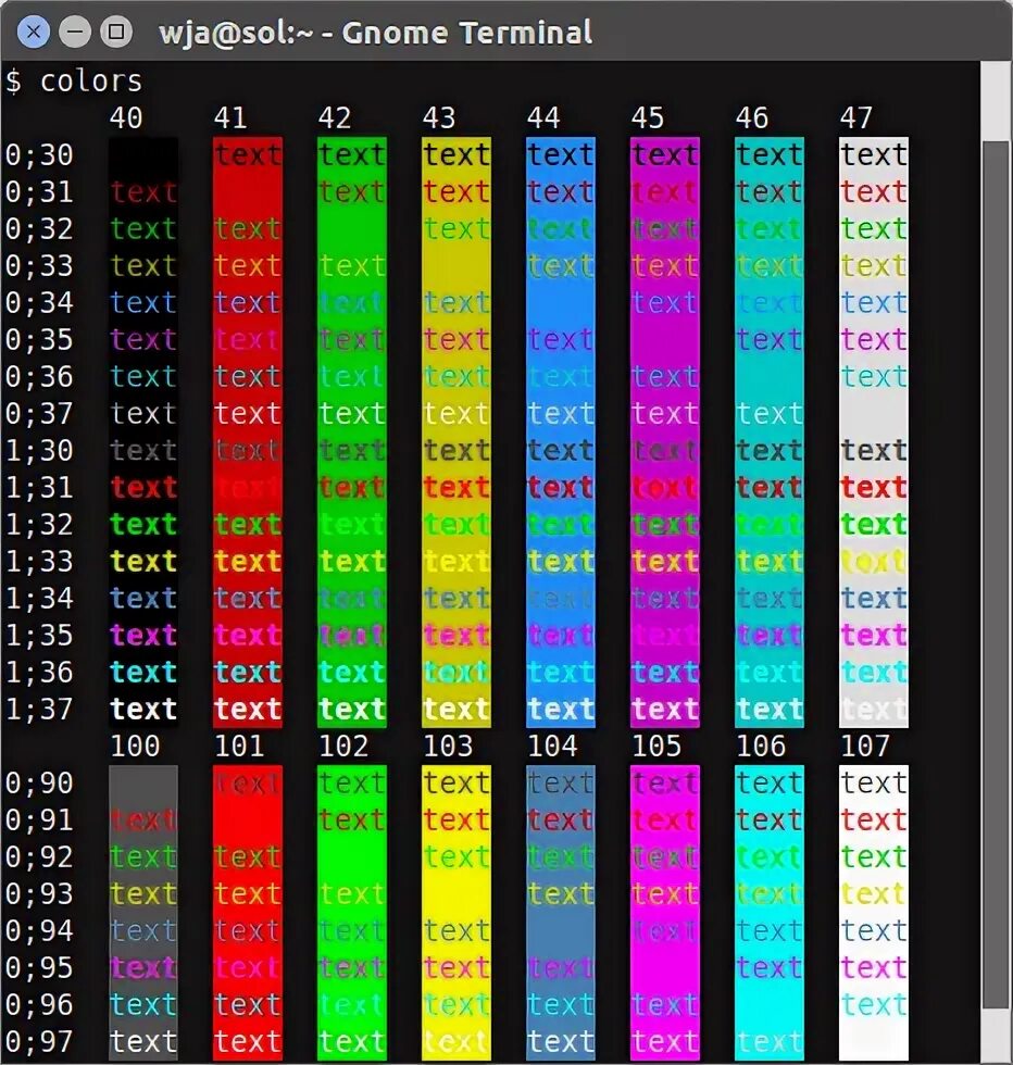 Цвета терминала. Terminal colors. цвета в терминале. цвета терминала sh. gnome terminal colors.