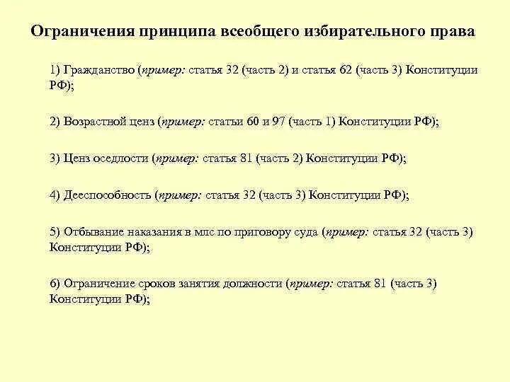 Ценз гражданства. Цензы в избирательном праве.