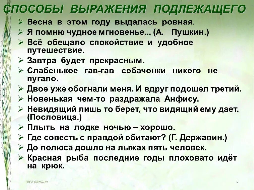 Подлежащее выражено словосочетанием упражнение. Способы выражения подлежащего. подлежащее и способы его выражения. сочинение о способах выражения подлежащего.